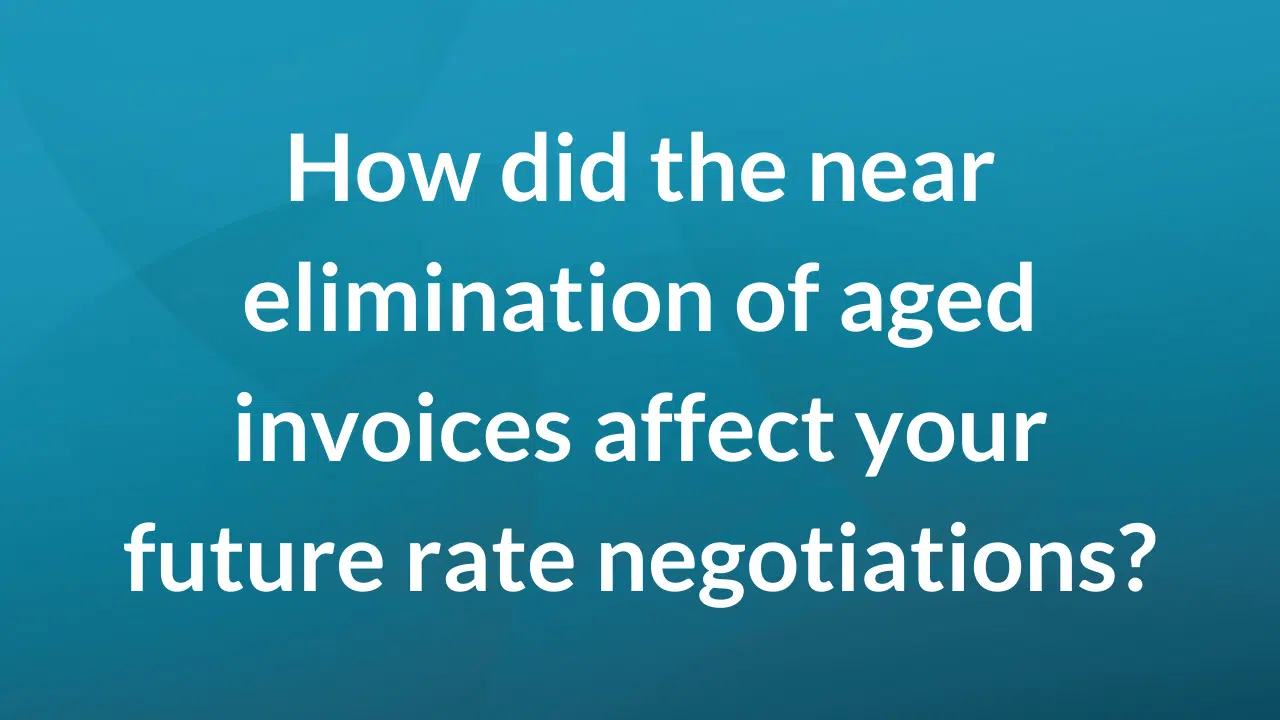 How did the near elimination of aged invoices affect your future rate negotiations?