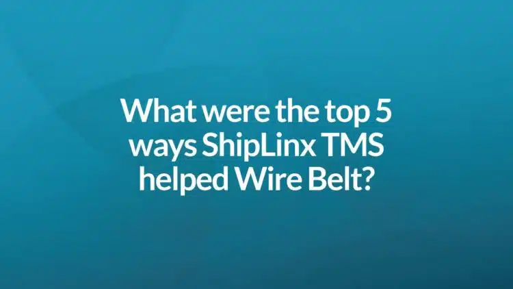 What were the top 5 ways ShipLinx TMS helped Wire Belt?